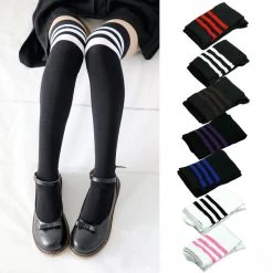 Aliexpress Socks And Tights Pink And White Thigh High Socks (7 Colours)