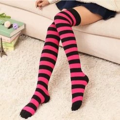 Aliexpress NEW Kawaii Striped Thigh High Socks