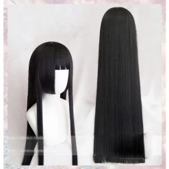 Aliexpress NEW DEMON Doll 100cm Long Straight Black Hime Cut Princess Style Wig With Short Bangs